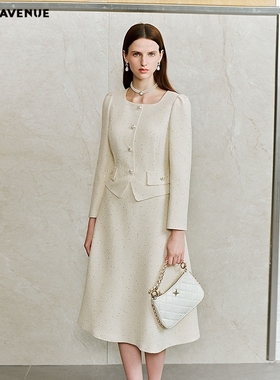 朗姿/MOJO AVENUE莫佐2026春新品千金小香风连衣裙女气质显瘦高腰