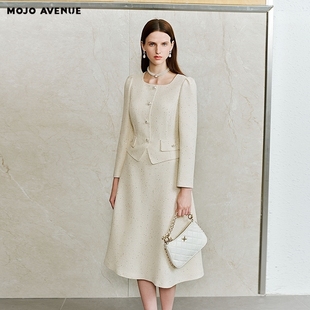 朗姿/MOJO AVENUE莫佐2026春新品千金小香风连衣裙女气质显瘦高腰