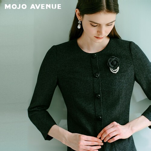 【舒心】朗姿/MOJO AVENUE莫佐2025新款复古优雅小香风连衣裙女秋