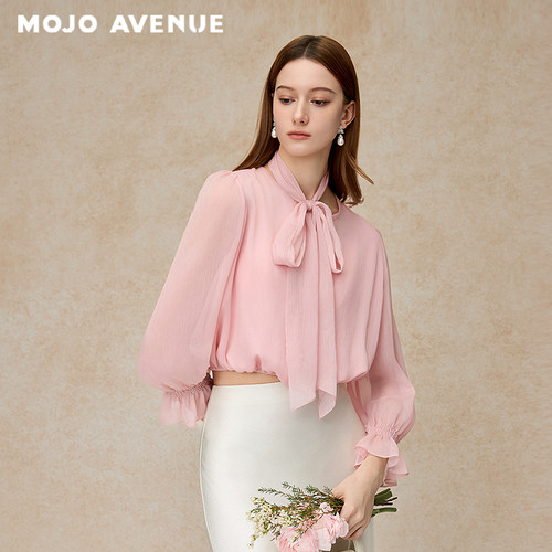 朗姿/MOJO莫佐2026夏新品设计感衬衫上衣千金温柔显白高级感飘带