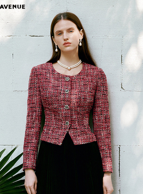 MOJO AVENUE莫佐2026春新品轻奢粗花呢小香风短外套女高级感上衣