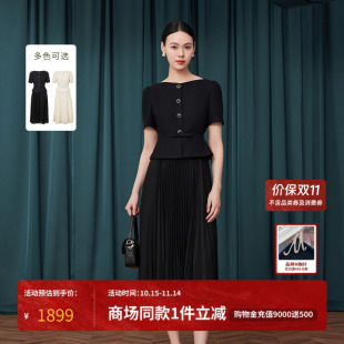 MOJO莫佐浪漫蜂腰设计感连衣裙2025年新款 优雅长裙朗姿集团女 时尚