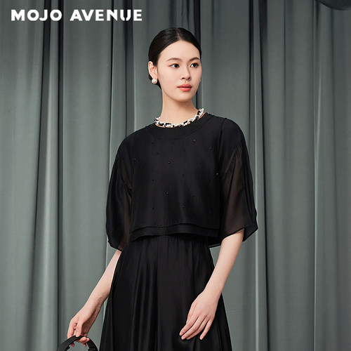 【舒心】朗姿/MOJO AVENUE莫佐2025秋新款法式浪漫衬衫女气质圆领