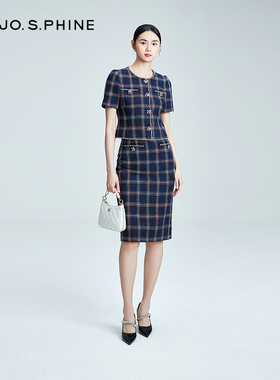 【舒心】MOJO AVENUE莫佐优雅格纹香风套装半身裙