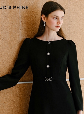 【舒心】MOJO AVENUE莫佐2025新款优雅气质船领连衣裙女职场通勤