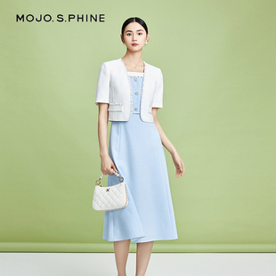 朗姿集团MOJO莫佐知性短袖 高支高密醋纤 西服短外套2024年春夏新款