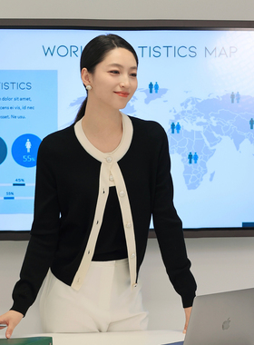 【舒心】MOJO AVENUE莫佐拼色香风针织开衫