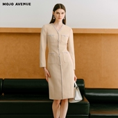朗姿 连衣裙女秋冬立体剪裁 复古格调修身 MOJO AVENUE莫佐2025新款