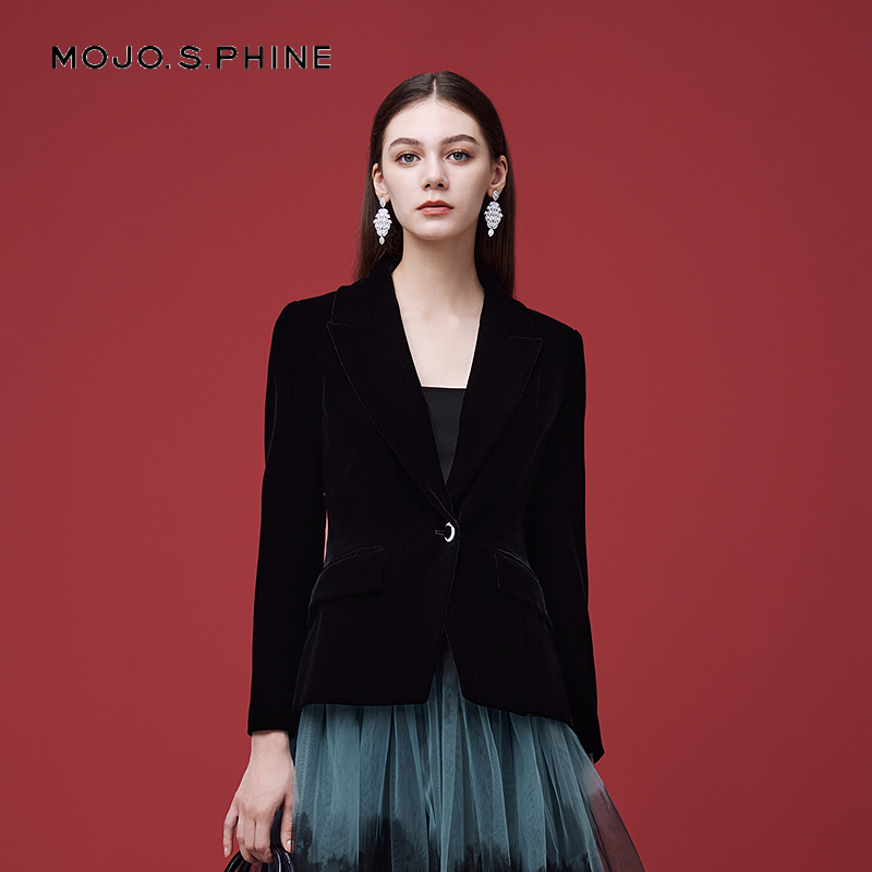 MOJO莫佐2025冬新款气质大女主西装外套女精致干练收腰燕尾服外套