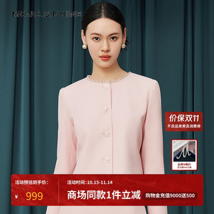 MOJO莫佐简约圆领设计感短外套2025年新款 早春气质通勤设计感上衣