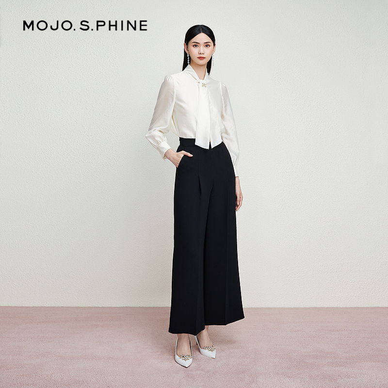 MOJO莫佐优雅干练休闲西装裤女2024年新款气质显瘦立体剪裁长裤子
