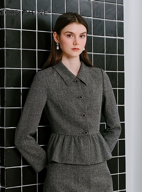 【舒心】MOJO AVENUE莫佐2025秋冬新品静奢风粗花呢西装短外套女