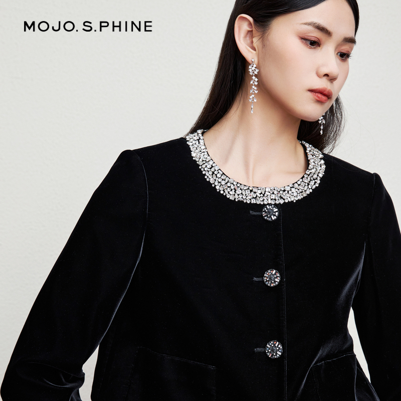MOJO莫佐高级感金丝绒小香风外套