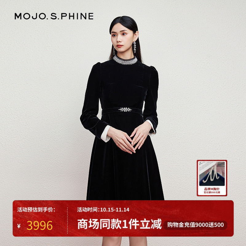 MOJO莫佐巴洛克泡泡袖连衣裙