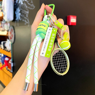 新款仿真网球钥匙扣网球拍网球包挂饰挂件网球周边纪念品小礼物