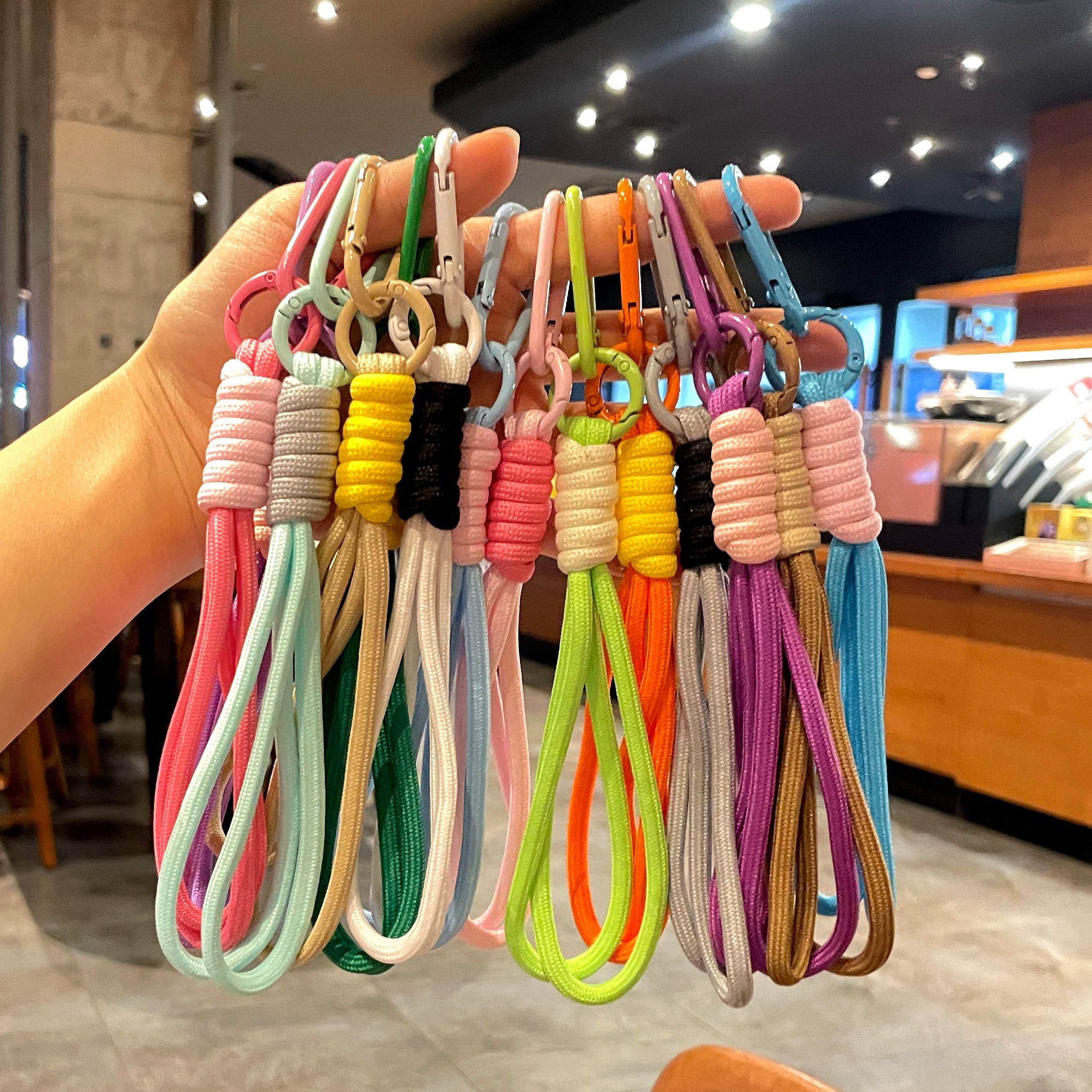 文创登山扣多巴胺挂绳钥匙扣包包挂件手工编织绳防丢多功能扣礼物