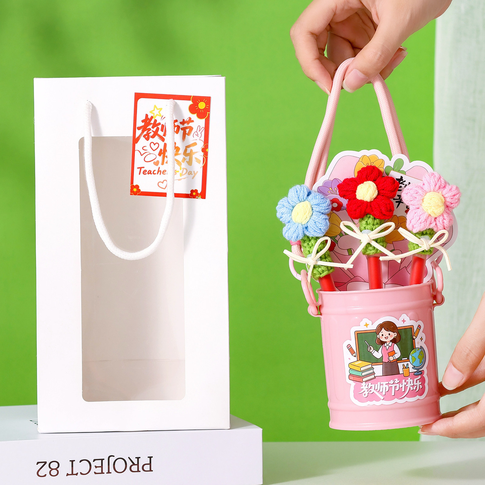 教师节礼物送女老师实用红笔笔筒