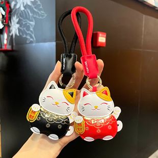 马年皮革招财猫钥匙扣可爱精致女生包包挂件元旦公司年会新年礼物