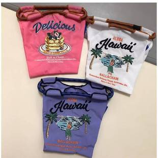 日本代购ballchain刺绣环保尼龙购物袋女mini款迷你手提袋斜挎包