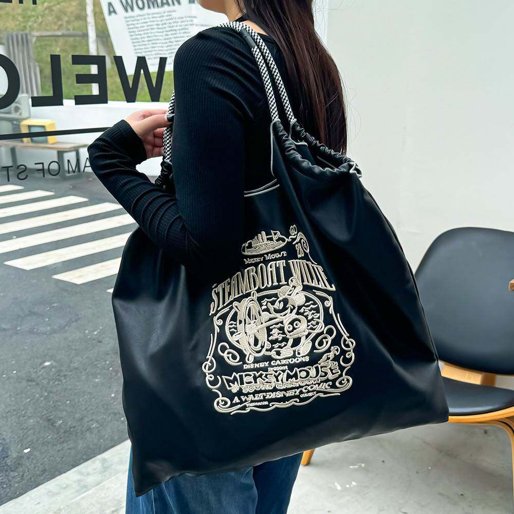 日本代购ballchain新款高圆圆同款刺绣软皮米可托特包冬单肩包女