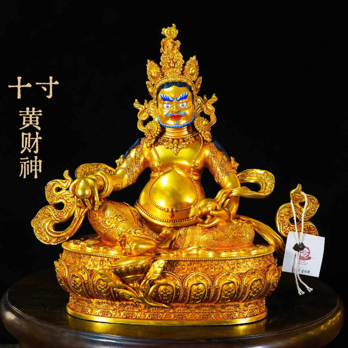 精品铜鎏金佛像十寸家用供奉摆件