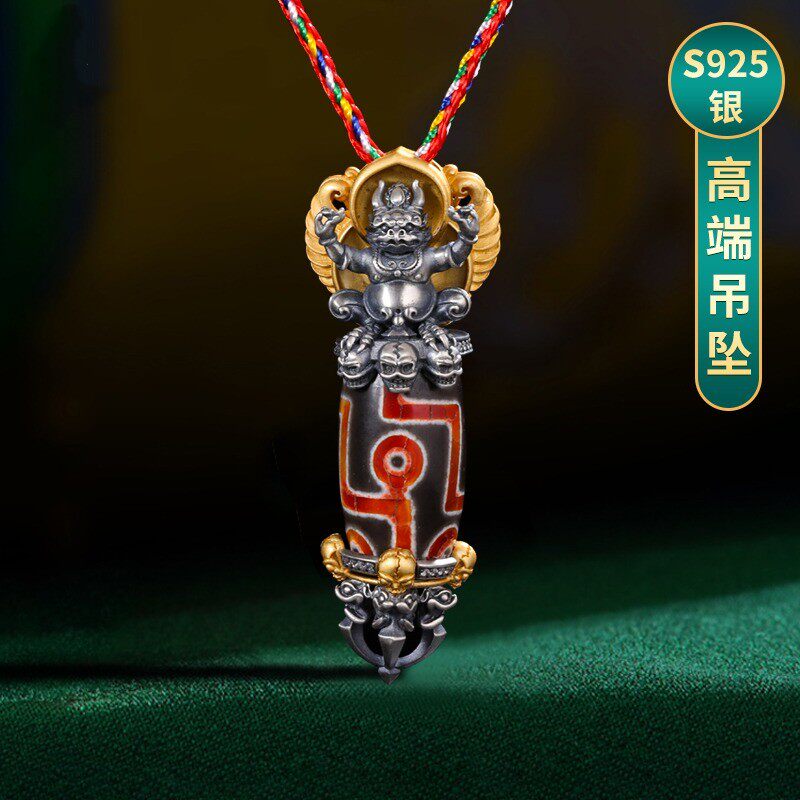 精品s925纯银镀金西藏式大鹏鸟