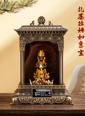藏族扎基拉姆莲花生LED佛龛摆件
