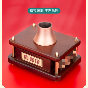 藏式手摇转轮底座实木莲花座用品家用密宗供具转桶筒莲花底座家居