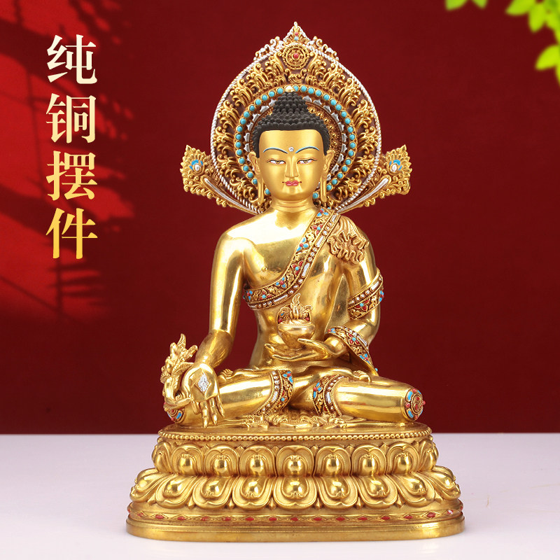 藏式纯铜七寸铜像物家用供奉摆件