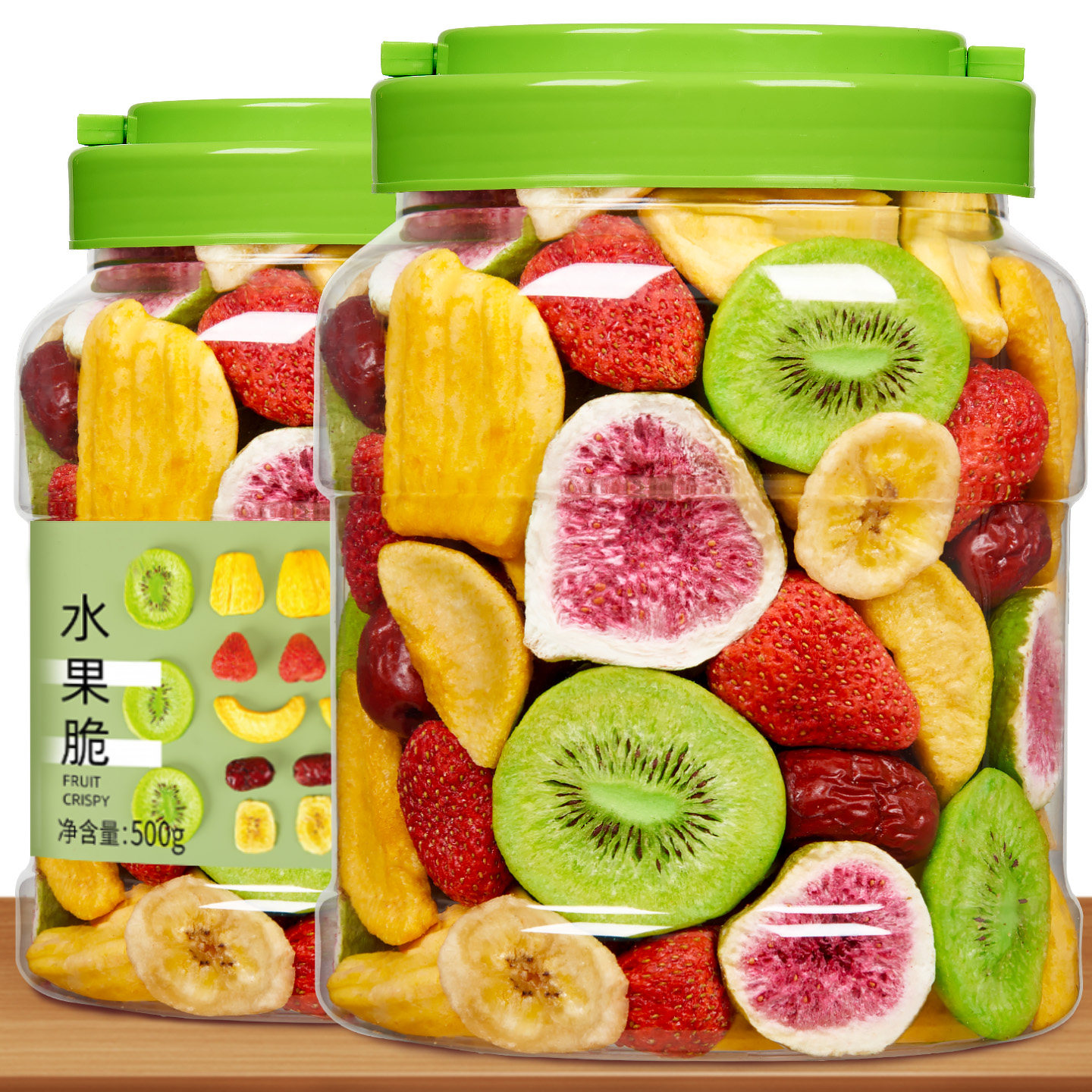 杭之淘综合水果脆片500g混合冻干水果蔬菜儿童零食冻干草莓脆果干