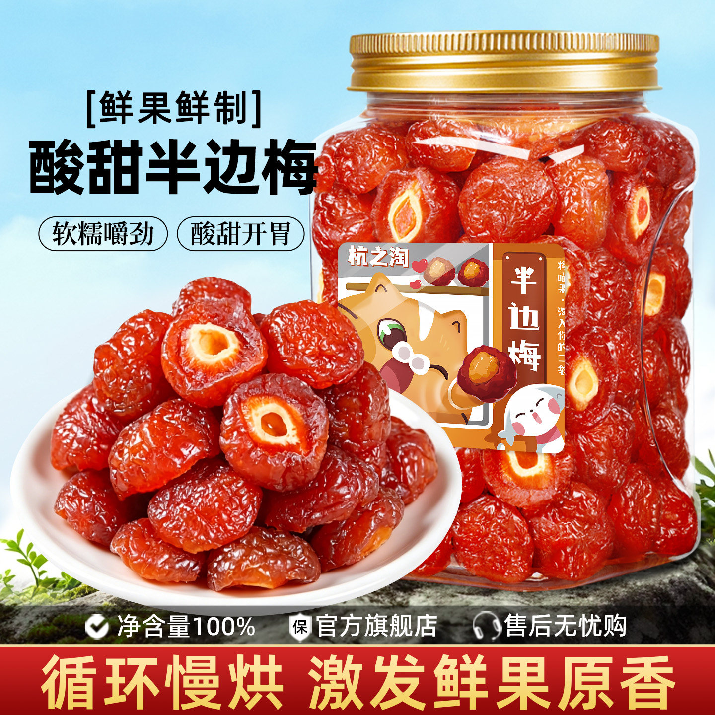 半梅干500g话梅干半边梅酸梅干果脯蜜饯梅子解馋孕妇儿童休闲零食