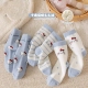 女宝宝冬款 女童袜子秋冬季 加绒加厚保暖中筒袜儿童韩版 卡通毛毛袜