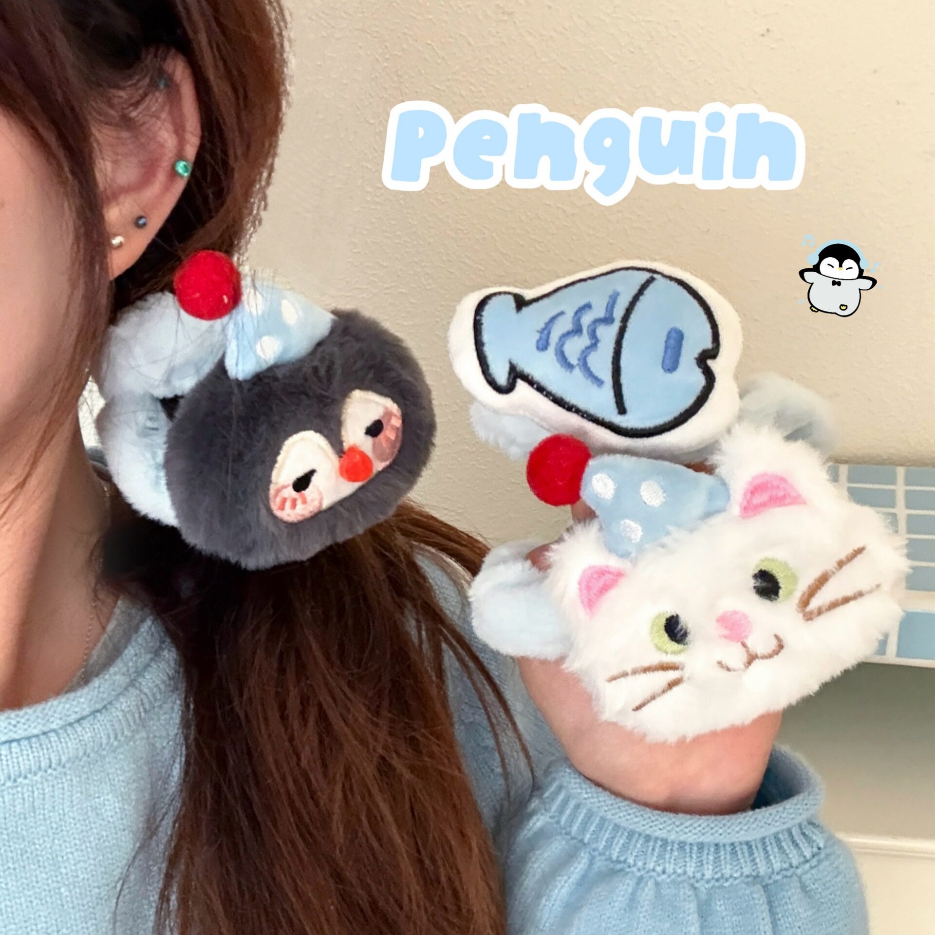 发圈猫咪发绳马尾头丸子头绳皮筋