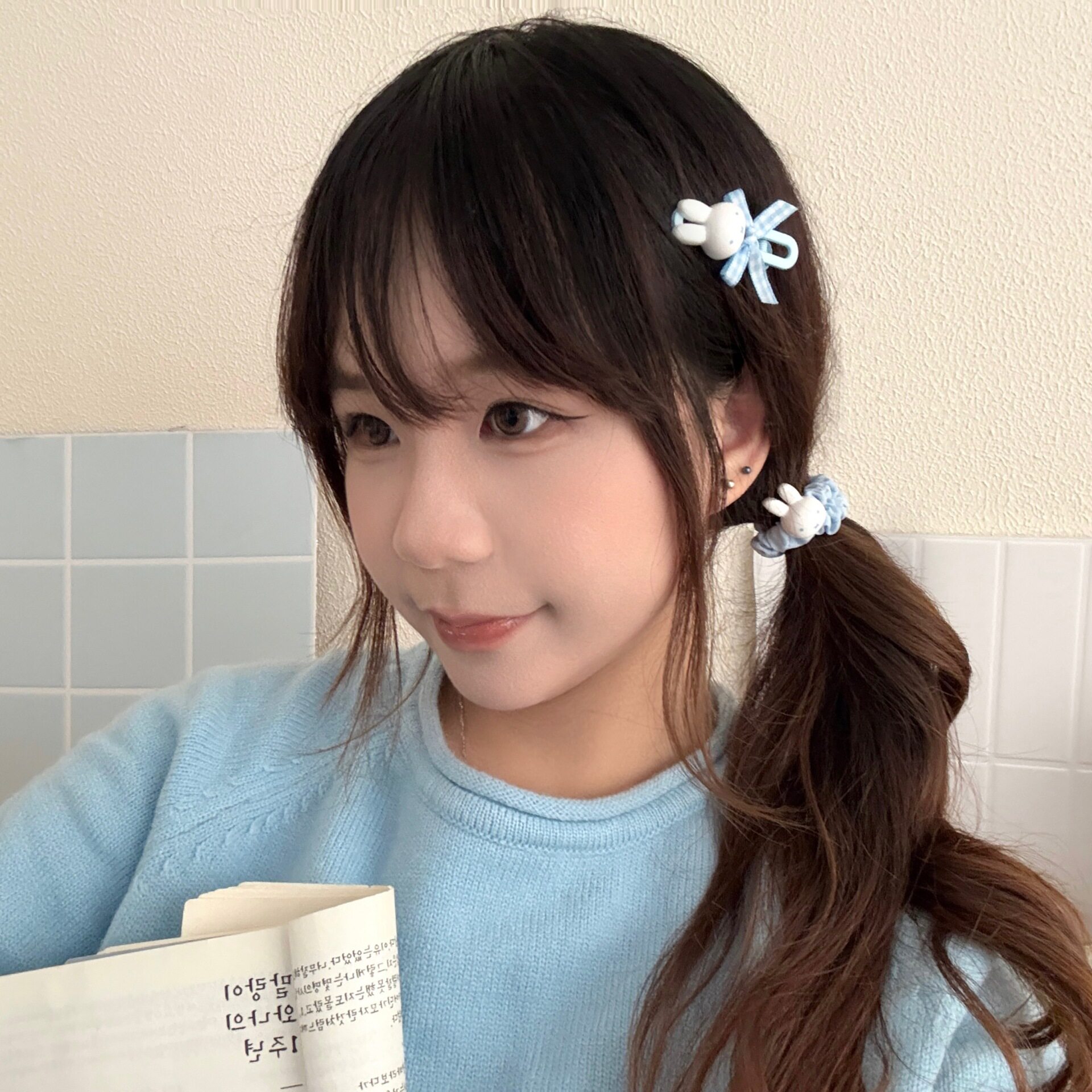 马尾扎头发绳可爱刘海夹边夹少女