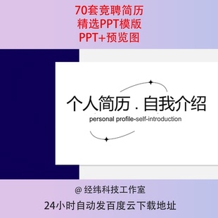 竞聘简历PPT模板求职自我介绍面试述职晋升商务创意工作报告WPS