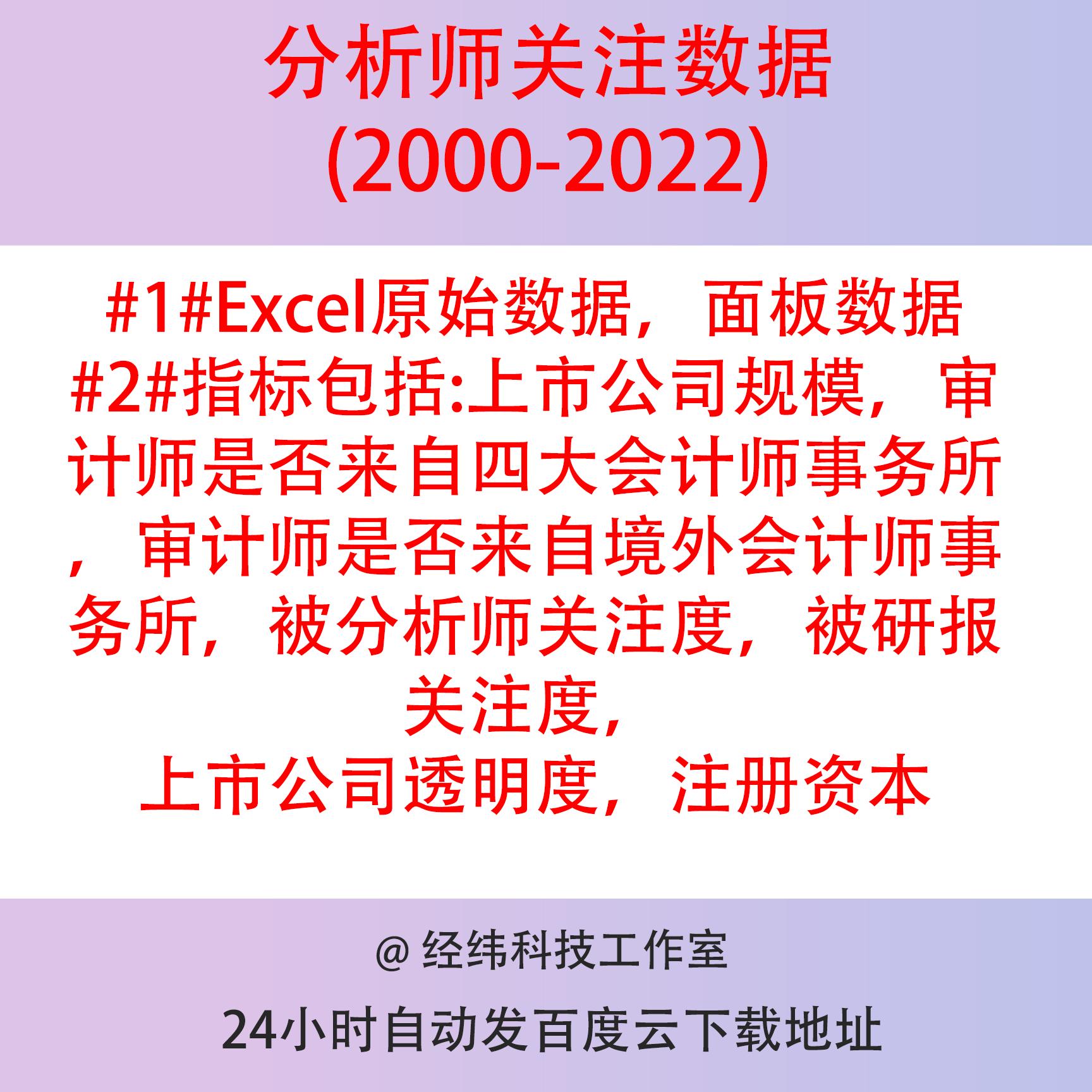 上市公司分析师关注数据（2000-2022）是否四大？是否海外？面板图片