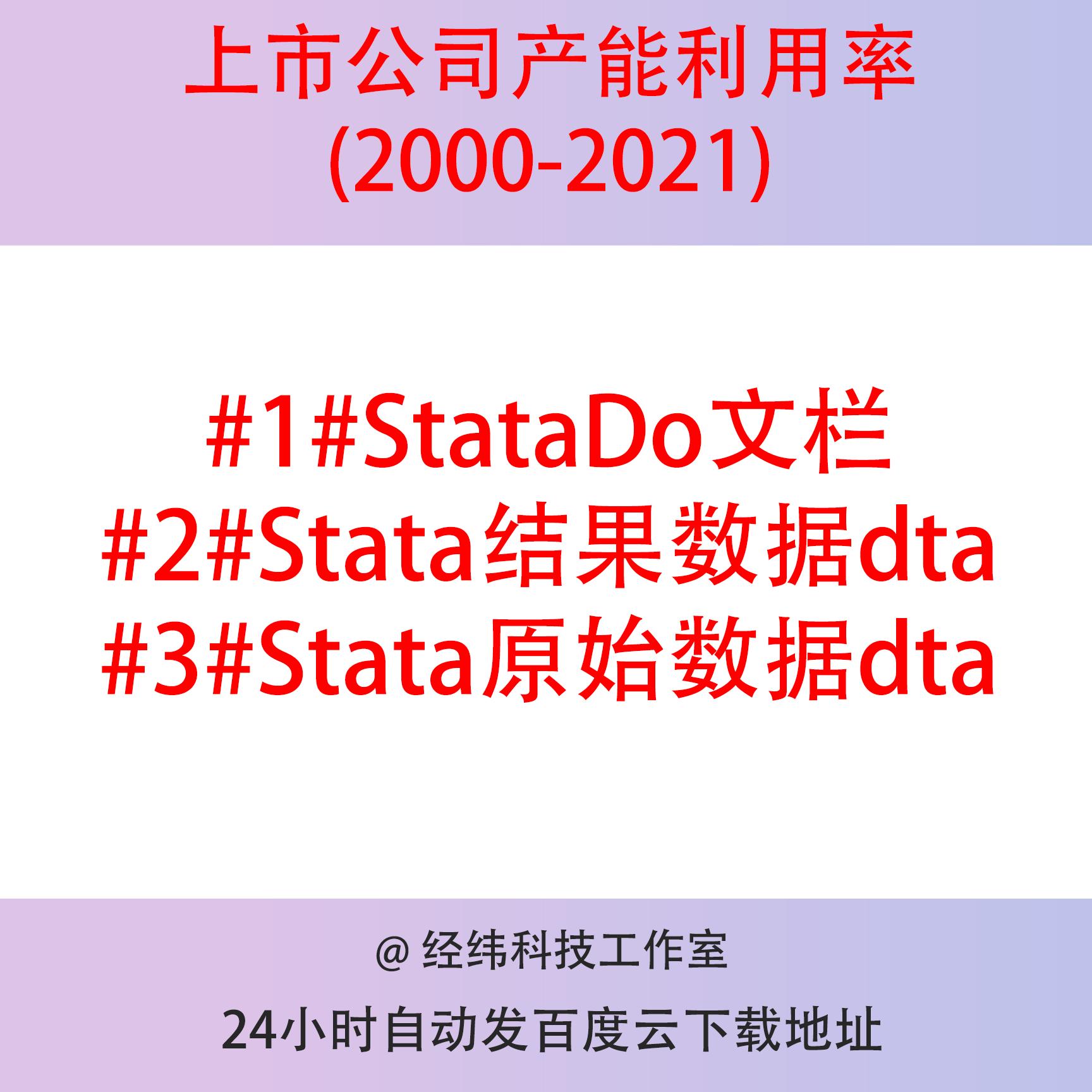 上市公司产能利用率数据（2000-2021）内附员工人数stata文件dta
