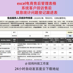 excel电商售后管理表格系统客户回访售后信息统计问题登记跟进表