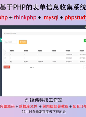 php thinkphp 表单信息收集管理系统在线网上平台网站程序源代码