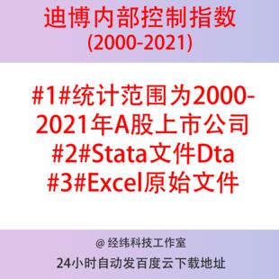 内部控制指数DB stata面板数据整理2000-2021年上市公司含Excel