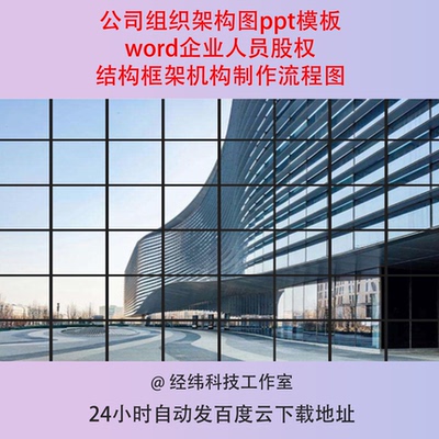 公司组织架构图ppt模板word企业人员股权结构框架机构制作流程图