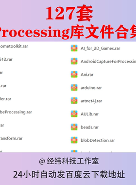 Processing库文件合集源代码源码程序开发编程可视化交互设计互动