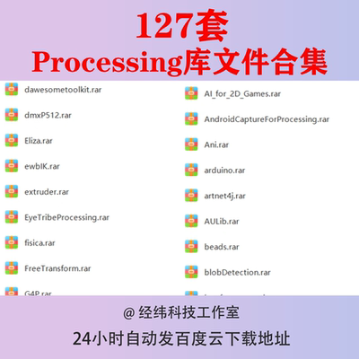 Processing库文件合集源代码源码程序开发编程可视化交互设计互动