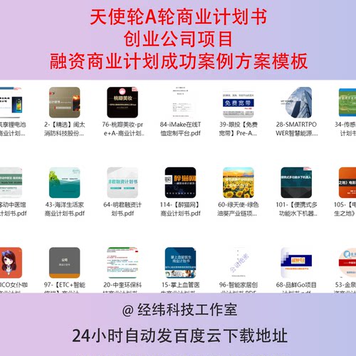 天使轮A轮商业计划书创业公司项目融资商业计划成功案例方案模板