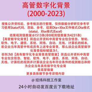 高管数字化背景2023-2000年Stata代码过程含数量以及是否虚拟变量