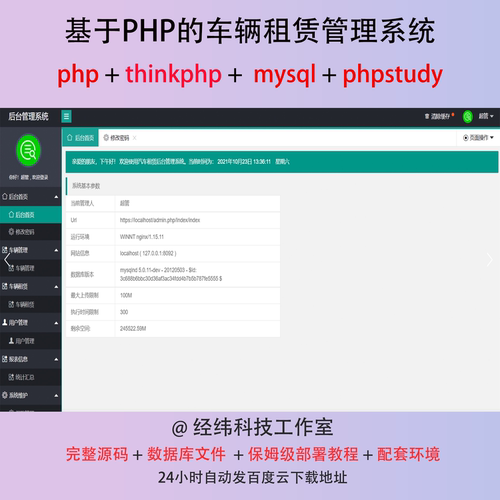 php thinkphp 汽车车辆租赁管理系统在线网上平台网站程序源代码