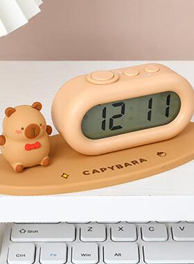 巴 卡皮拉场功景闹钟 学生卧室床头闹钟多电能子XZ-50362闹钟