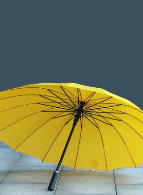 复黄色古抗男女优质16骨长柄风伞伞自动54晴雨创意雨伞礼品伞广告