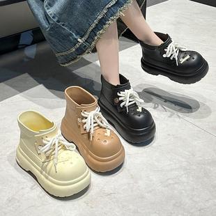 雨天外滑穿防水防踩屎感厚女士防滑女雨 1新底款 高帮雨靴夏季 9522