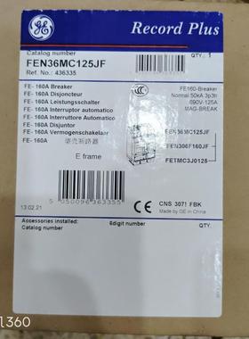 GE FE160 FEN36MC125JF 3P 125A